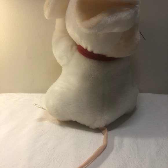 Cute White And Peach Plush Mouse With Scarf 12” Whimsy - Picture 5 of 10